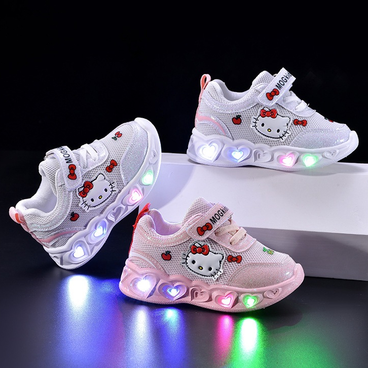 Calçados esportivos infantis/sapatos infantis com luz LED/tênis de corrida para estudantes/meninos meninas/leve macio