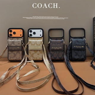 Marca De Moda Etiqueta Cartão Caso Cordão Capa De Couro Luxo Para iPhone 17 16 15 14 13 12 Pro Max em Oferta na Shopee