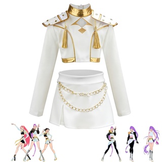 Feminino K-POP Dança Grupo Traje Anime Meninas Cosplay Roupas Branco Dourado Cantor Desempenho Vestido Adulto Fantasia em Oferta na Shopee