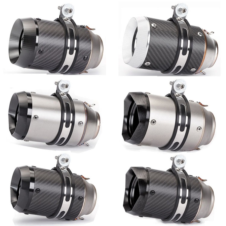 Universal 51mm 60mm Entrada AR Motocicleta Tubo De Escape Silenciador Deslizamento-on Ponta Traseiro