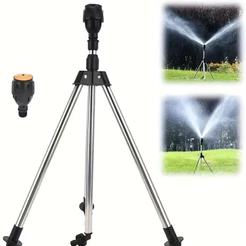 Irrigador Jardim Giratório Circular Telescópico Aspersor Com Tripé Campo