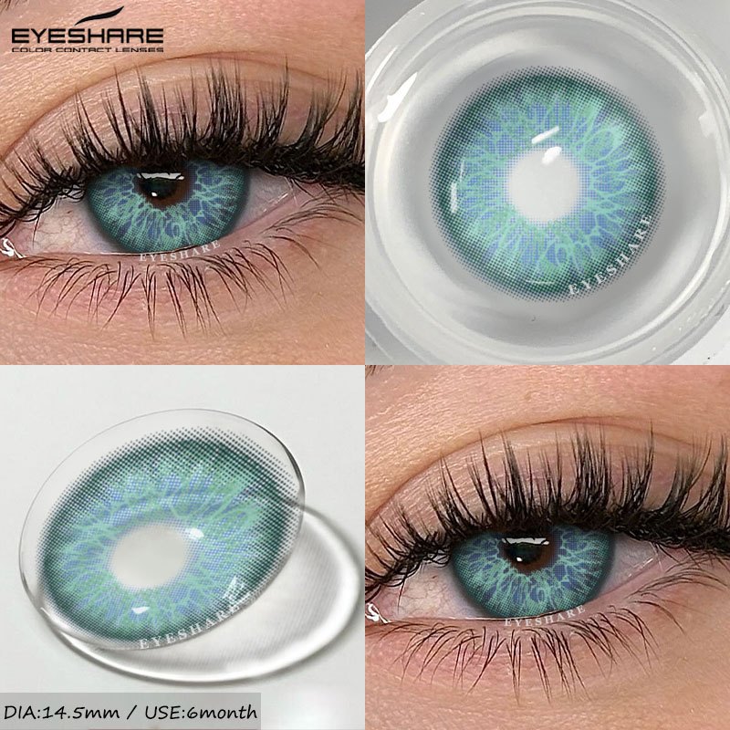 EYESHARE 1 Par De Lentes De Contato Coloridas De Olhos Grandes , Uso Anual , Macias , Marrom/Cinza