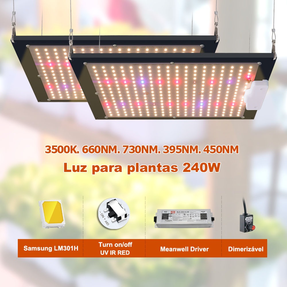 Super Brilhante 120W 240W Led Crescer Placa De Luz Espectro Completo Samsung LM301H Meanwell Driver DIY