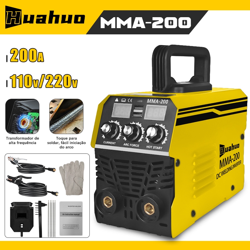 MMA-200 Máquina De Solda Inversora Tecnologia IGBT Display Digital Ferramenta De Soldagem Portátil Automática~