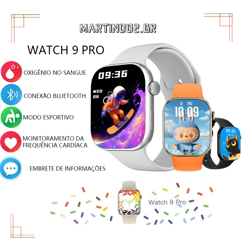 Smartwatch W29 Pro Série 9 Dynamic Island NFC Compass Armazena Arquivos Fotos Música smartwatch relogio
