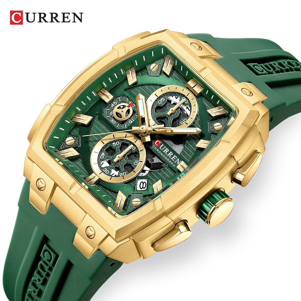 CURREN Relógio Masculino Marca Original De Alta Qualidade Multifuncional Cronógrafo Pulseira Silicone Moda Casual Negóci