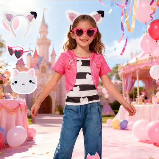 Meninas Princesa Gabby Gato Cosplay Traje Com Acessórios Topo + Calças Conjuntos Para Roupas Infantis Casa De Bonecas Te em Oferta na Shopee