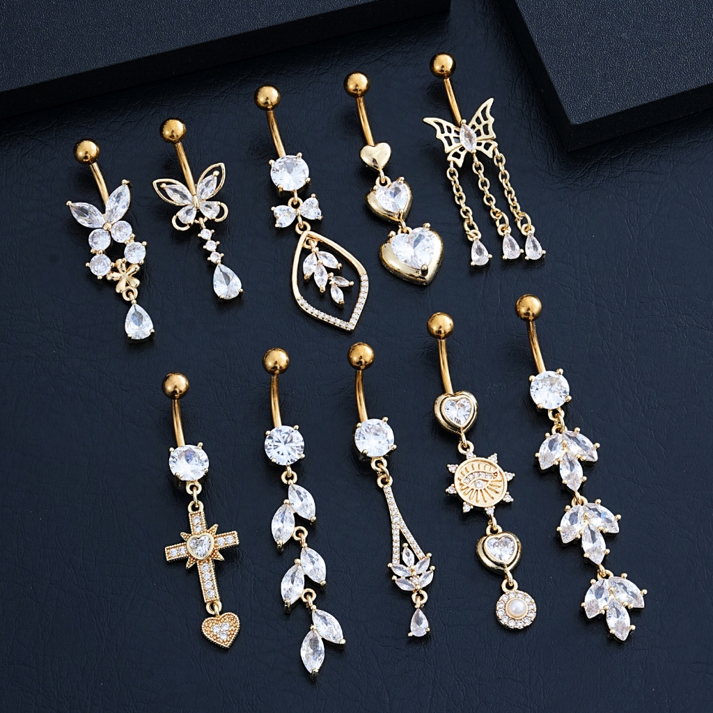 1pc Elegante Glamouroso Em Forma De borboletas Aço Inoxidável Joias de Piercing do Corpo Feminino