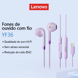 Lenovo YF36 Fones De Ouvido Com Fio HIFI Qualidade De Som Isolamento Acústico De Baixa Latência E Redução em Oferta na Shopee