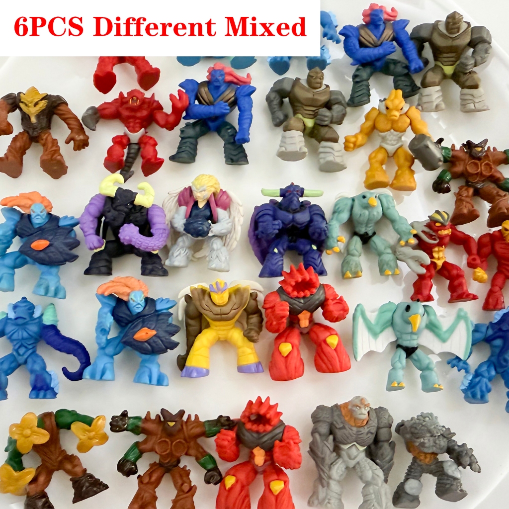6 Pçs/Lote Aleatório Gormiti Monstro Bonito Anime Figura Preziosi Warrior Natur Modelo Coleção Brinquedo Presente De Nat