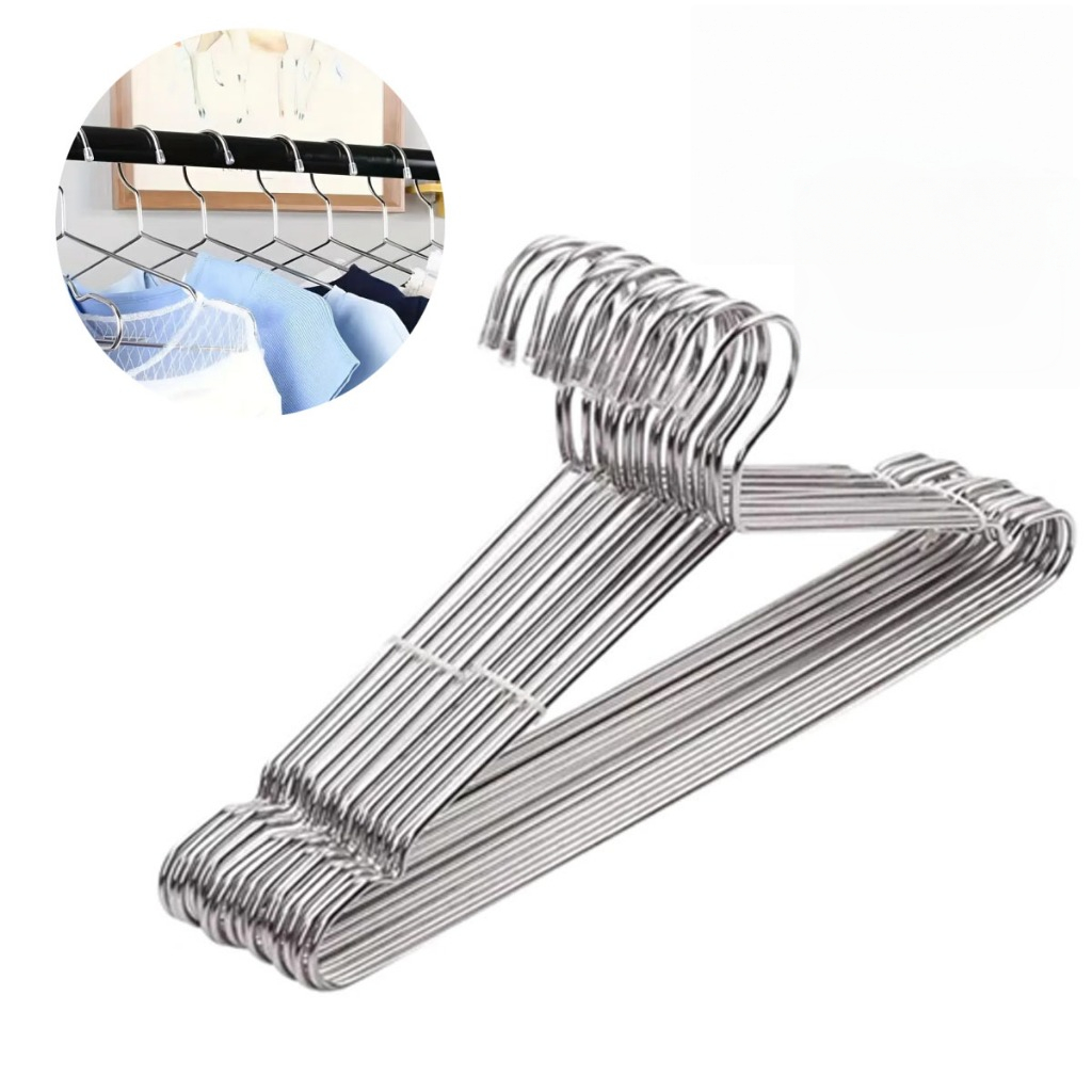 Kit 10/20/2 Cabide aço inoxidável Adulto Resistente Aço Cromado Atacado