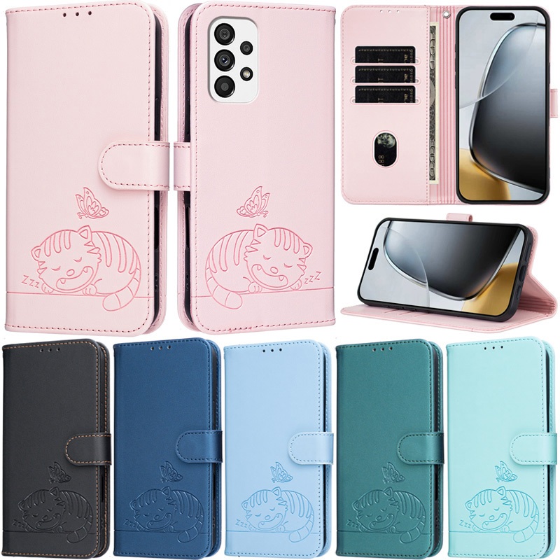 Caixa De Luxo Para Samsung Galaxy A54 5G A34 A33 A53 A73 A52 A72 A52s A22 5G A12 A32 4G A32 5G A22 4G Cat Padrão Carteir