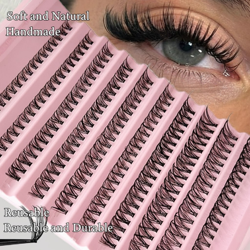 200 Clusters 30D DIY Cílios Macios Naturais Reutilizáveis Para Festas De Fim De Ano