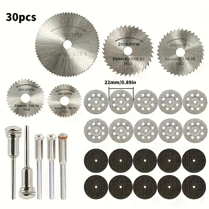 Kit 30 peças Disco Serra Circular Madeira Retifica E Furadeira Parafusadeira Conjunto de mini