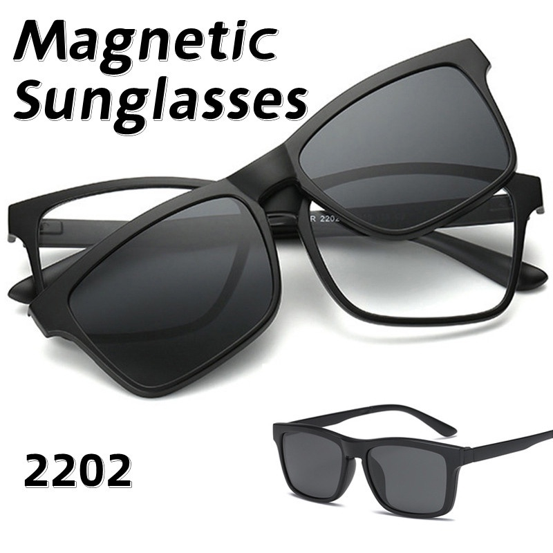 2202 A Óculos De Sol De Sol Polarizados Masculinos E Femininos Com Clip-On Magnético E Clipe em Oferta na Shopee