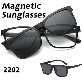 2202 A Óculos De Sol De Sol Polarizados Masculinos E Femininos Com Clip-On Magnético E Clipe em Oferta na Shopee