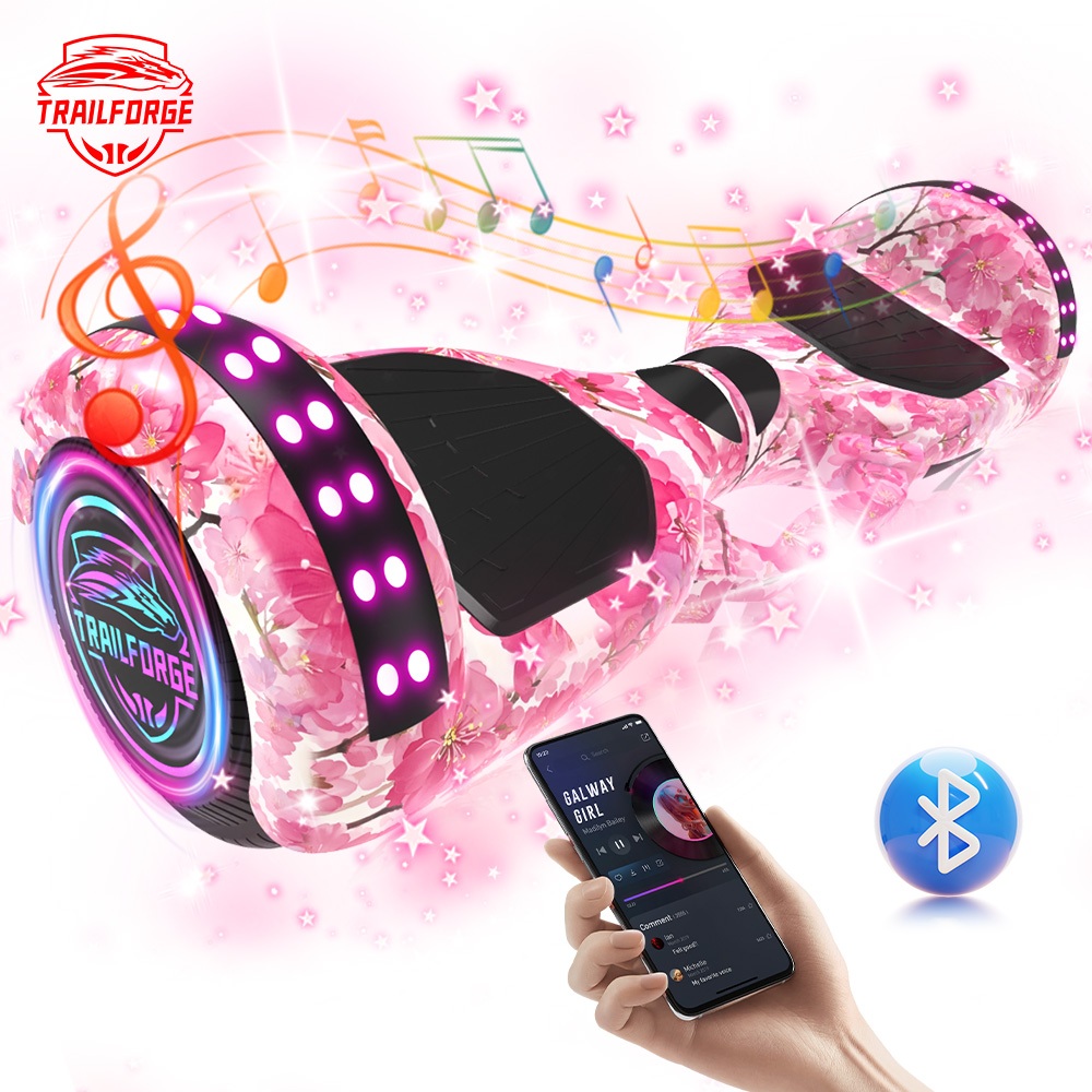 TRAILFORGE Hoverboard T2 Brinquedos infantis luzes LED e música bluetooth Presente de aniversário