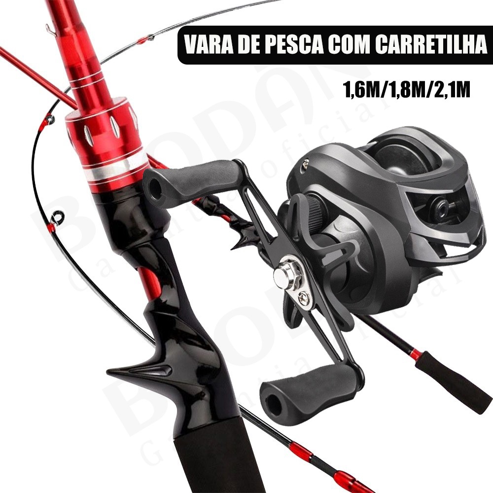KIT De 2 Peças Inclui Vara De Pesca De Fundição Longa E Carretel Metal 7.2 : 1 Arrasto Máximo 100KG