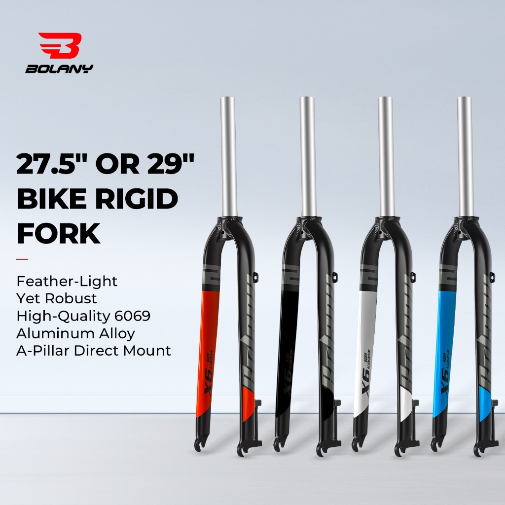 Bolany Garfo rígido MTB,Garfo rígido para bicicleta, compatível com 26/27.5/29 polegadas, alumínio, ultraleve, tubo reto