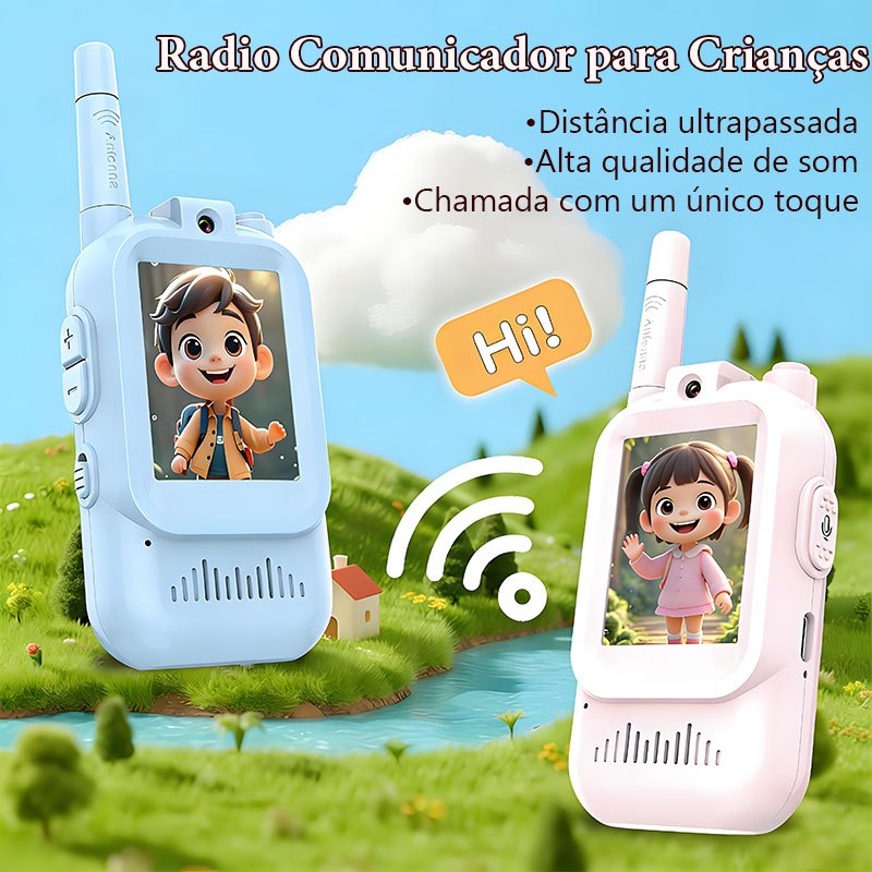 Kit 2 Walkie Talkie Infantil 1000FT, Rádio Transceptor para Crianças - Brinquedo Interfone Com função de vídeo em Oferta na Shopee
