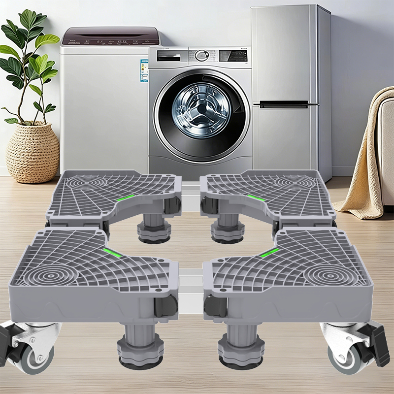 Suporte Para Geladeira / Maquina De Lavar E Fogão Inox Com Rodinhas Base Móvel Flexível Carrinho em Oferta na Shopee