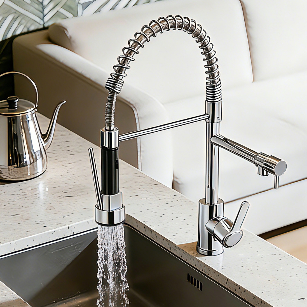 Torneira De Cozinha Gourmet De Alça Dupla MUSE Com Extensor De Spray Pull-Down , Misturador De Água Quente E Fria Tipo M em Oferta na Shopee