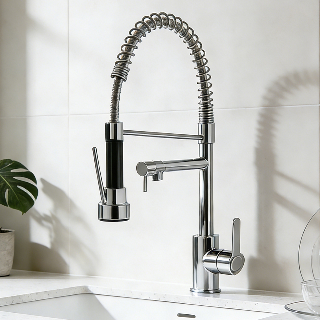 Torneira De Cozinha Com Modos Duplos De spray (Chuveiro + Névoa) , Mangueira Extensível , 360 ° Rotação em Oferta na Shopee