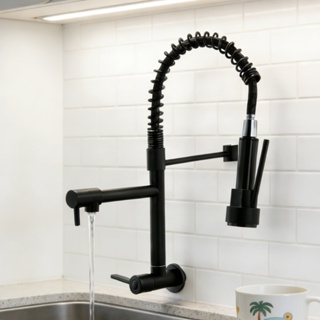 Torneira De Cozinha Gourmet , Mola Extensível , Extensão De Spray Para Preparação , Prata Fosca/Preta , O Modelo De Banc em Oferta na Shopee