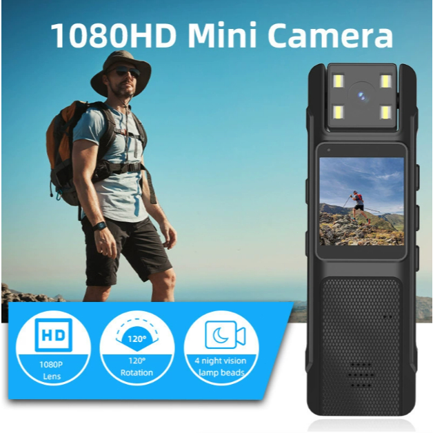 1080P HD Mini Polícia Wearable Corpo Desgastado Cam Portátil Pequena Filmadora Pessoal Esporte Ação Ao Ar Livre Gravador