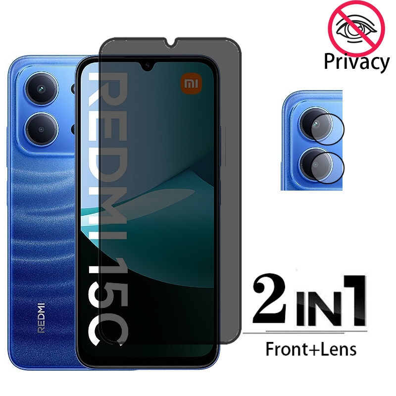 2 Em 1 Película Privacidade Redmi 15C Protetor De Tela Anti-Espionagem For Xiaomi Redmi 15C 14C C75 C71 A5 Pelicula