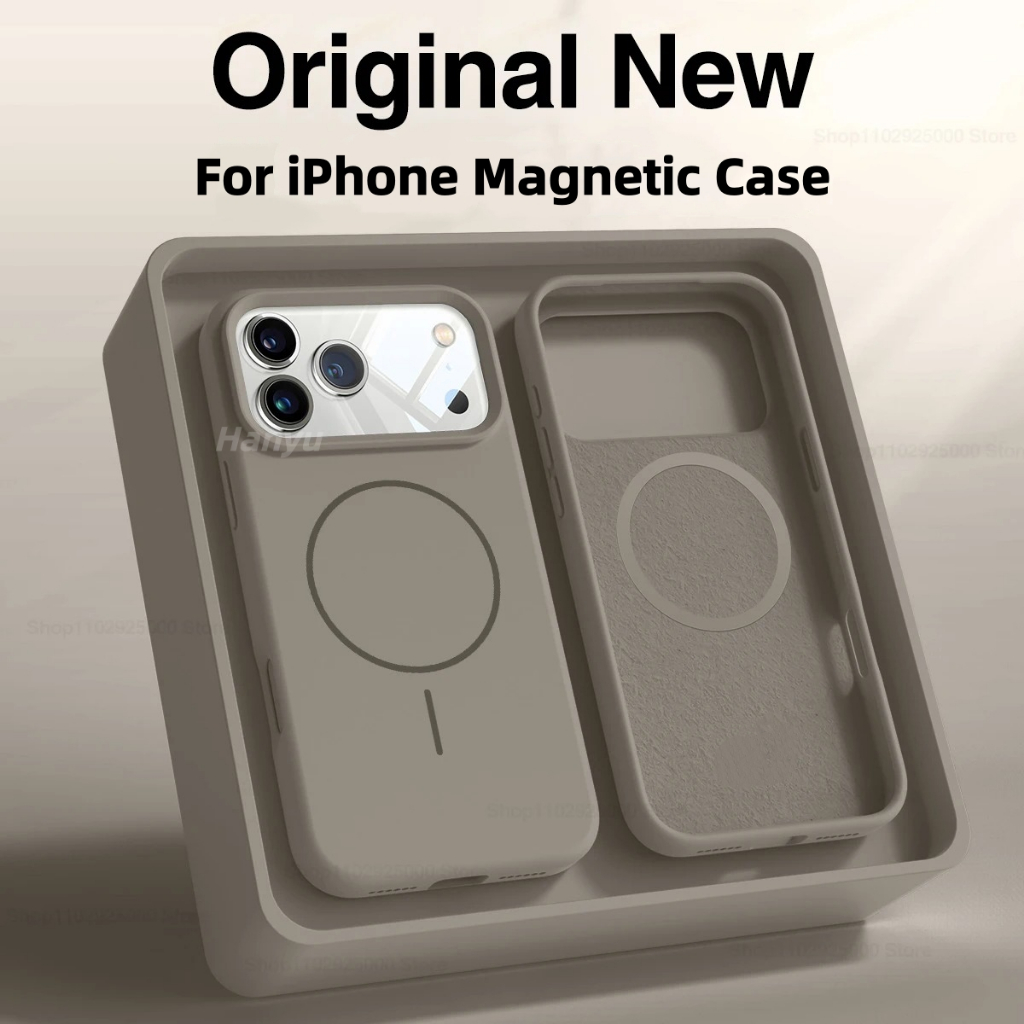 Detalhes do Para iPhone 17 Pro Max Capa De Telefone Magnética De Silicone Líquido 16 15 14 13 Anel Fino Forte Fixação Anti Impressão