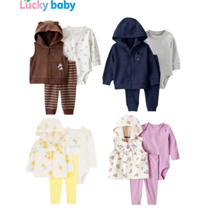 Lucky baby conjunto térmico bebê menino or menina/roupa de frio bebê menino trio menino roupa inverno bebê em Oferta na Shopee