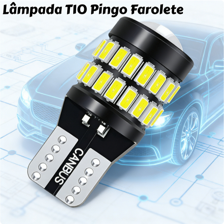 Lâmpada T10 Pingo Esmagada Meia Luz Projetor Led Canbus Extra Forte em Oferta na Shopee