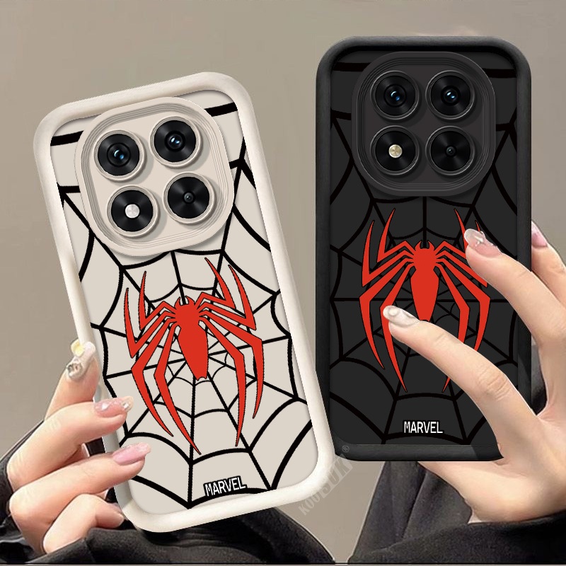 Invólucro Macio Para Redmi Note 15 Pro + 4G 5G Aranha Vermelha Sucção À Prova De Choque Silicone Passo Caso Do Telefone