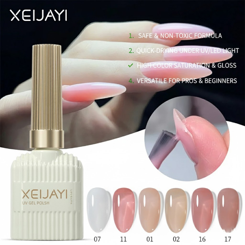 Conjunto De Gel Para Unhas XEIJAYI 6 Unidades 15ml Imersão Em Casa E Salão De Beleza DIY