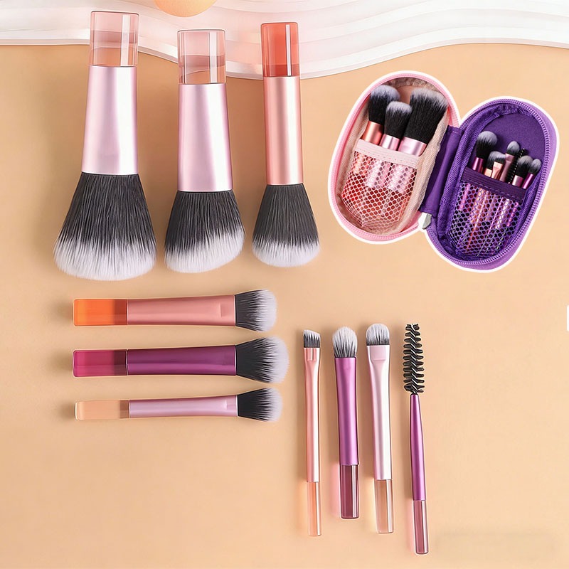 kit 1/2/3/4 Pincéis Maquiagem Completo com Estojo-Pincel Kabuki Profissional Multiuso Conjunto de Maquiagem 10 Peças