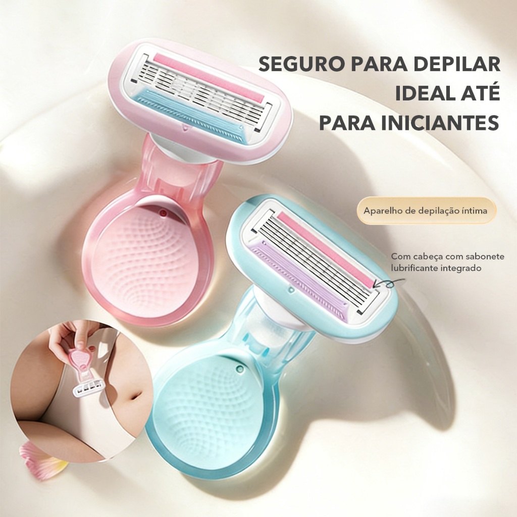 (5 lâminas) Mini barbeador íntimo projetado especificamente para mulheres Possui uma faixa lubrificante em Oferta na Shopee