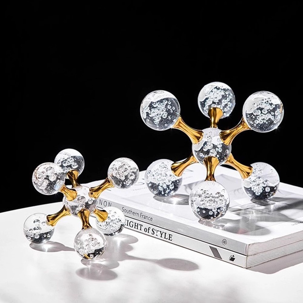 Simples e moderno Metal cristal bola de vidro transparente artesanato decoração para casa sala estar TV gabinete decoraç em Oferta na Shopee