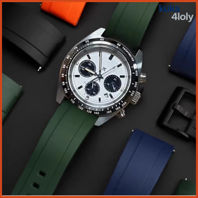KUKA4LOLY Aplicar À Pulseira De Relógio Cronógrafo SEIKO PROSPEX Panda Dial , Substituição De Borracha De Silicone De 18