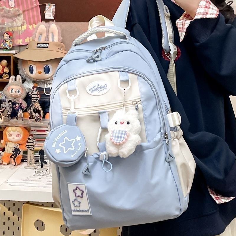 Novo Bonito Mochila Estrela Júnior Escola Feminina Estudante Do Ensino Médio Super Estilo Coreano em Oferta na Shopee