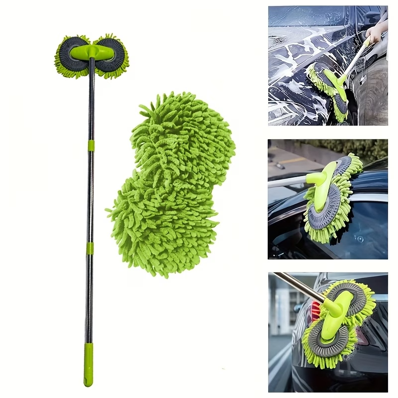 Esfregão Lavador De Carro Escova De Limpeza Ajustável Com Cabeça Dupla Super Absorvente — imagem 2 de 2