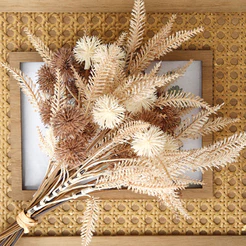 Buquê Flores Artificiais Boho Decoração Rústica Secas Planta Falsa Arranjo Casamento Casa Mesa Enfeite Chic Outono Bege