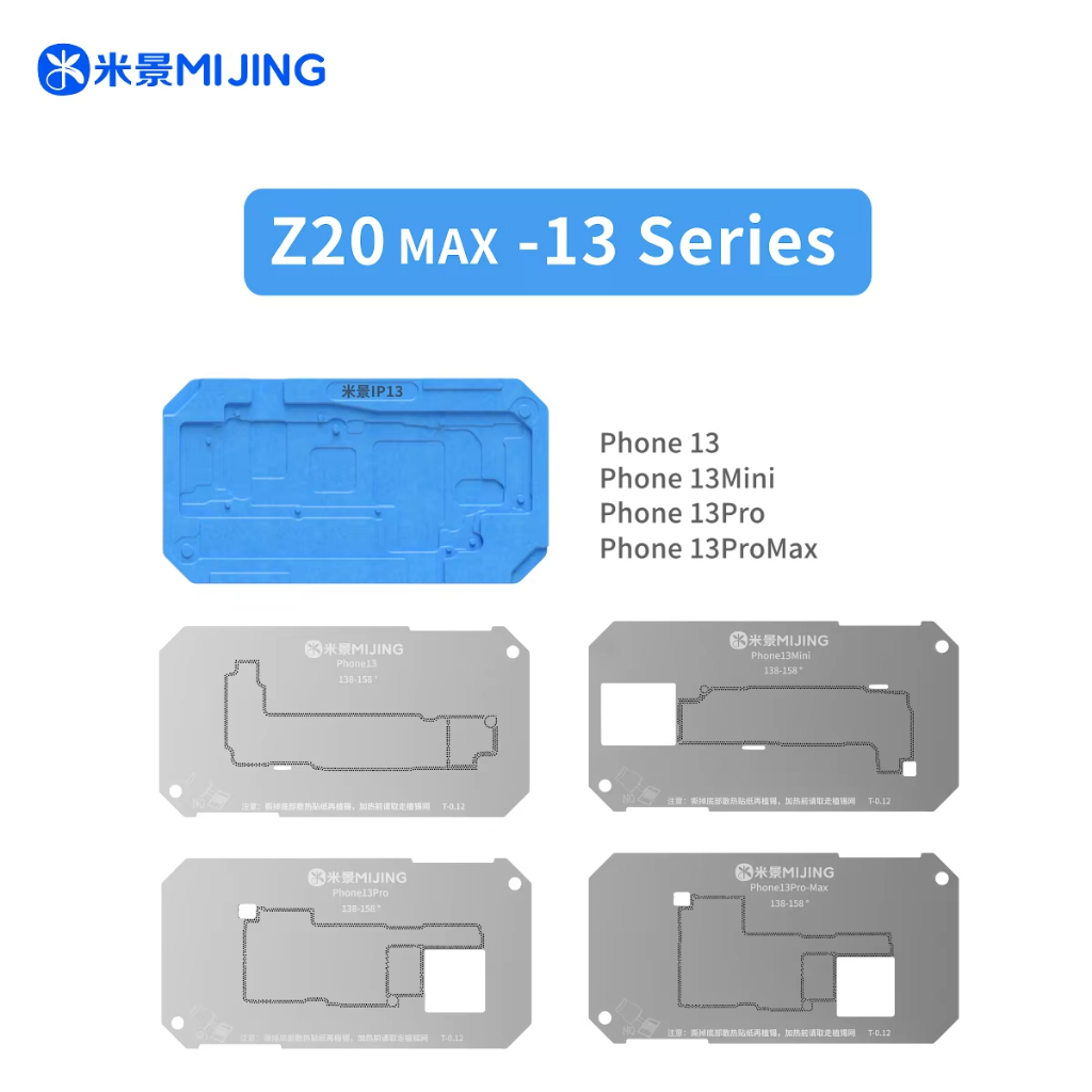 Detalhes do MiJing Z20 max BGA Reballing Estêncil Plataforma Para iPhone X-17 pro Camada Média Placa-Mãe Solda Com