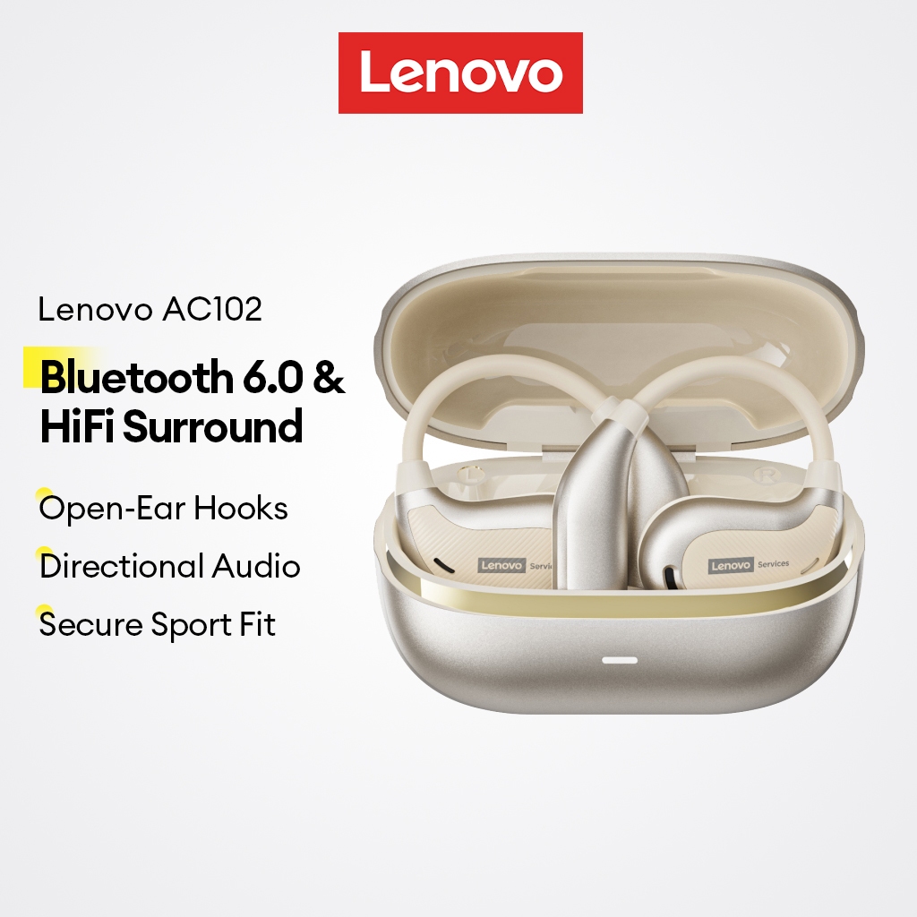 Fone Bluetooth Lenovo AC102 V6.0 Open Ear Sem Fio Som Surround HiFi Áudio Direcional Esportivo em Oferta na Shopee