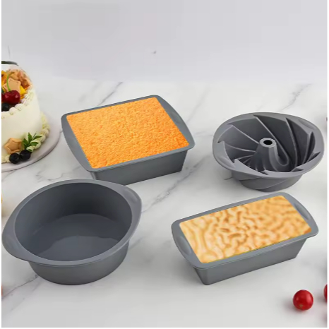 Kit 4 Formas Silicone Air Fryer Forno Freezer MIcroondas Assadeira ideal Bolo Pães Pudim Doces