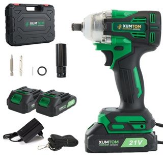 Chave de Impacto 450NM Elétrica Parafusadeira Furadeira 21V Brushless Com Maleta 2 Baterias Bivolt em Oferta na Shopee