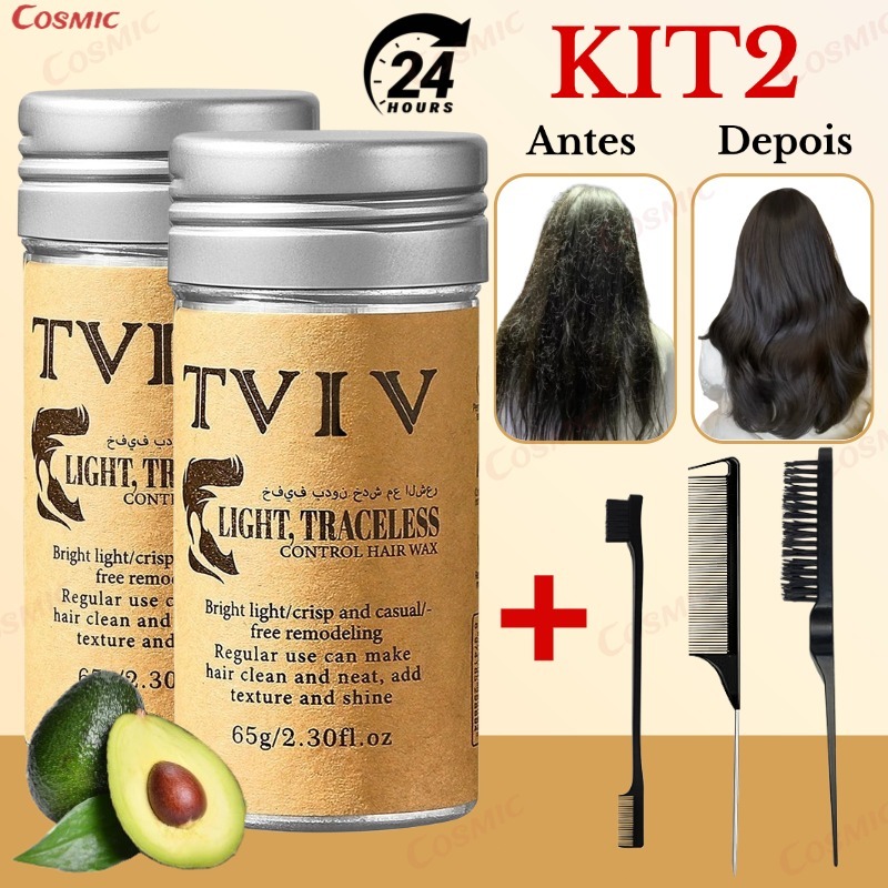 Bastão de Cera para Cabelo Anti-Frizz Frizzy Hair Tidying Creme Suavizante Styling Sem danos ao cabelo Stick de Cera par