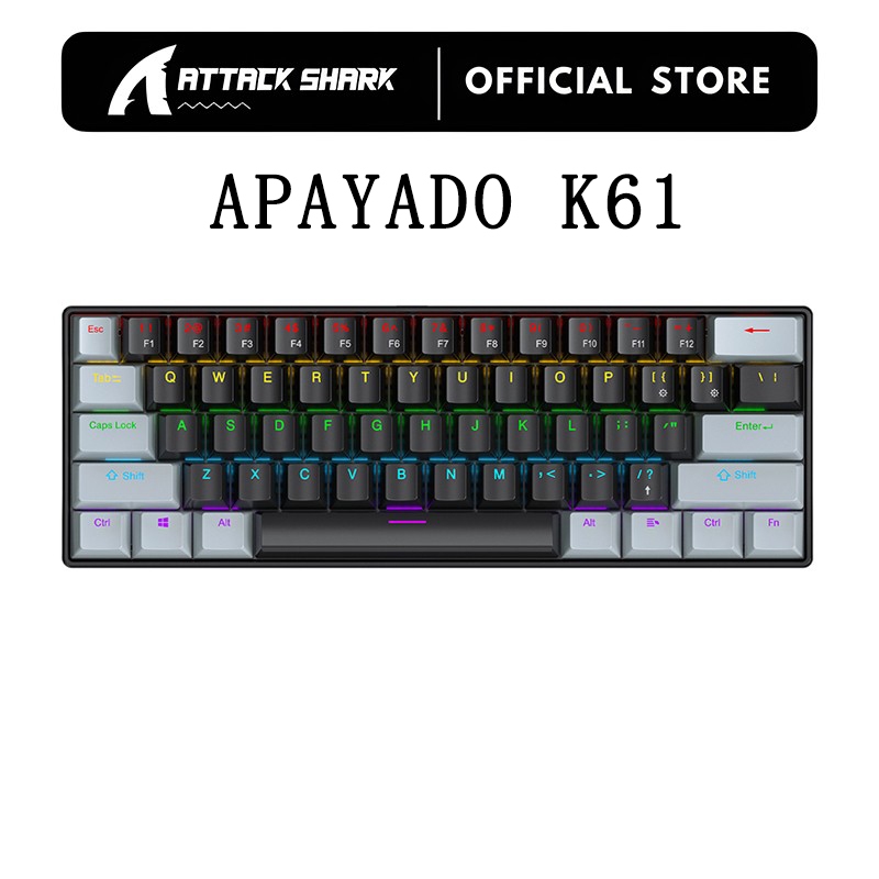 Teclado Mecânico Com Fio APAYADO K61 Mini Portátil 60 % Phantom RGB De 61 Teclas em Oferta na Shopee