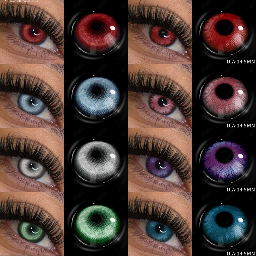 Lentes De Contato Coloridas Vermelhas anime cosplay Vermelho halloween Envio Rápido Do Brasil em Oferta na Shopee