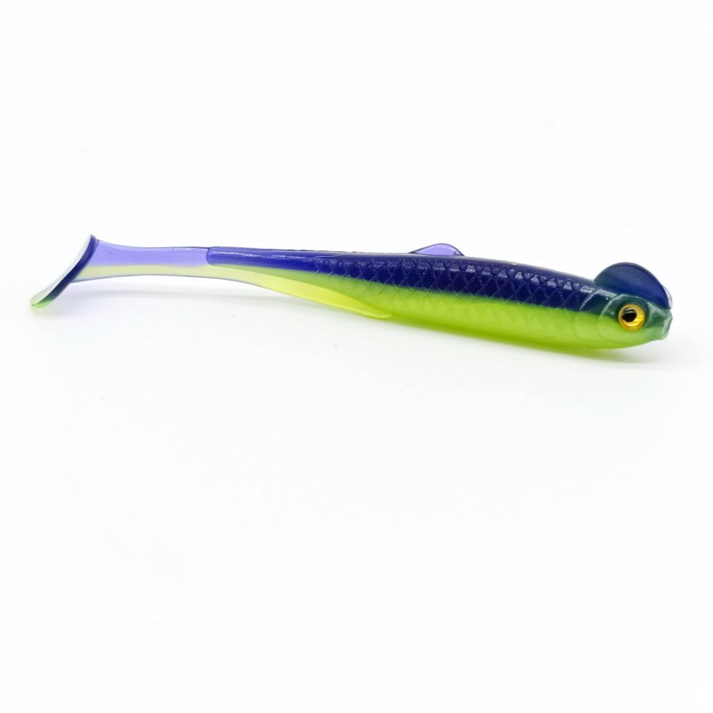 Dupladuoyu 20 Pcs T-Tail Iscas Macias 1.3g/60mm Pequena Isca Artificial Shad Dupla Cor De Silicone Cauda Equipamento De 